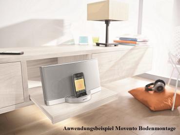 MOVENTO mit BLUMOTION, Vollauszug für Holzschubkasten Bodenmontage, Vollauszug, 40 kg, NL=350 mm, mit Kupplungen, li/re